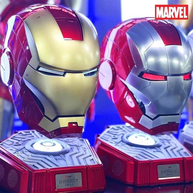 Casco eléctrico Mk5 de Marvel Iron Man, casco de apertura y cierre de  varias piezas, Control de voz, ojos, modelo de Cosplay para adultos,  juguete de regalo