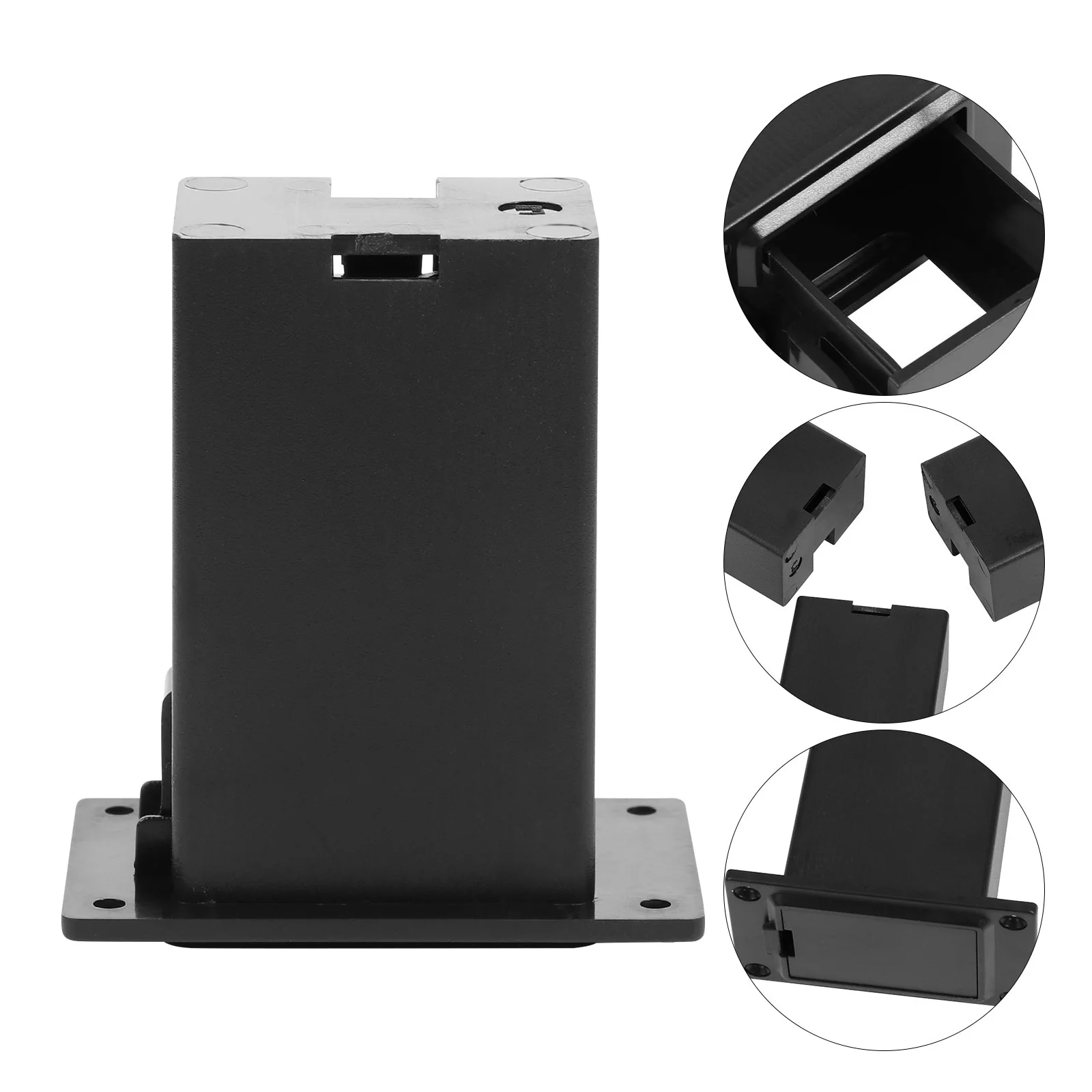 

3pcs 9v Case Box Guitar Bass Pick Compartment Cover Case Active Guitar Bass Case Holder Guitar Pick Accessories ( Black )