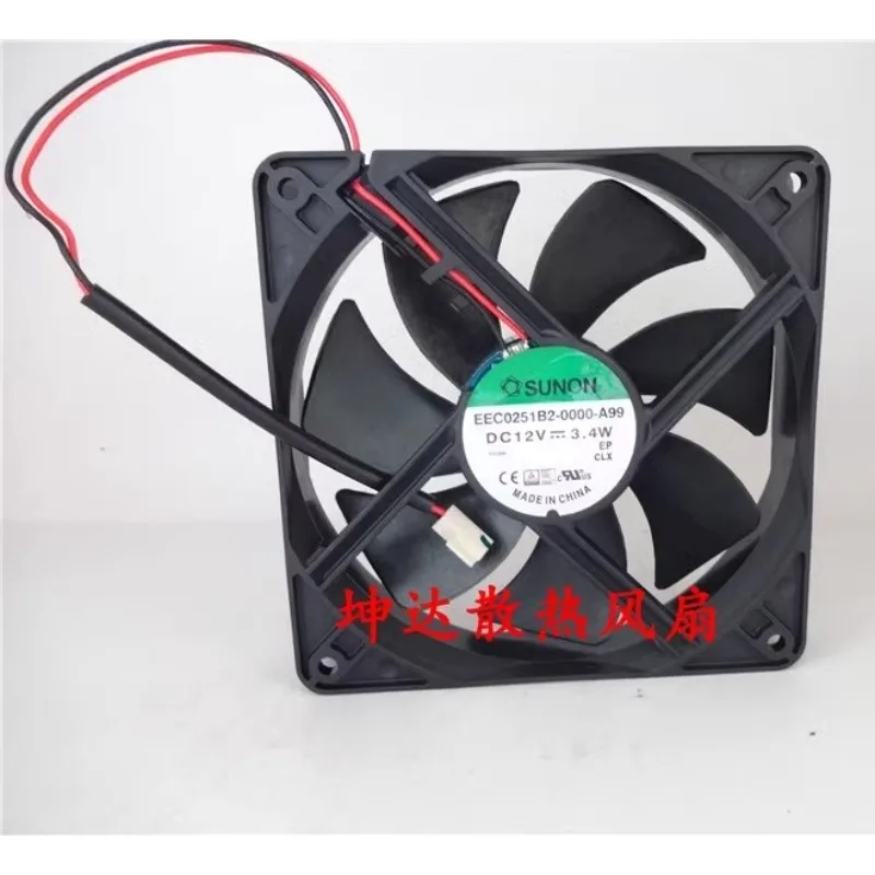 

Original New Cooler Fan for SUNON EEC0251B2-0000-A99 12V 3.4W 12CM 12025 Silent Fan 120*120*25mm