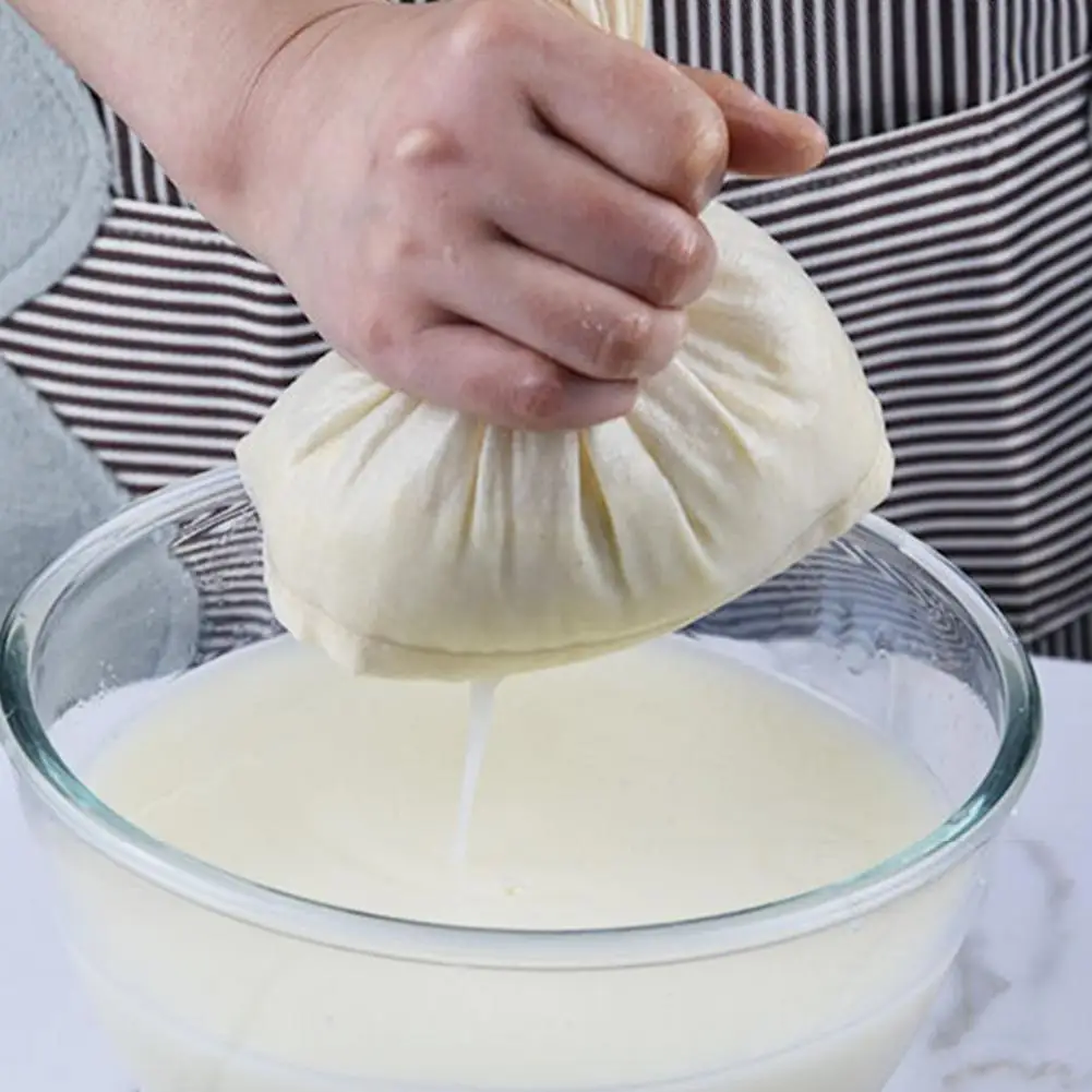 Cheesecloth Bag For Straining Unbleached Cloth Reusable Cotton Filter Yarn Hemmed Cloth For Cooking Baking Cheese Making