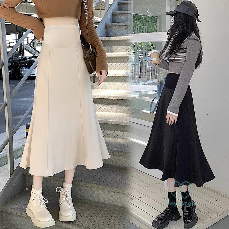 Big Bottoming A line Maternity Skirts Spring New Fashion Elastic Waist Belly Clothes for Pregnant Women Support Pregnancy