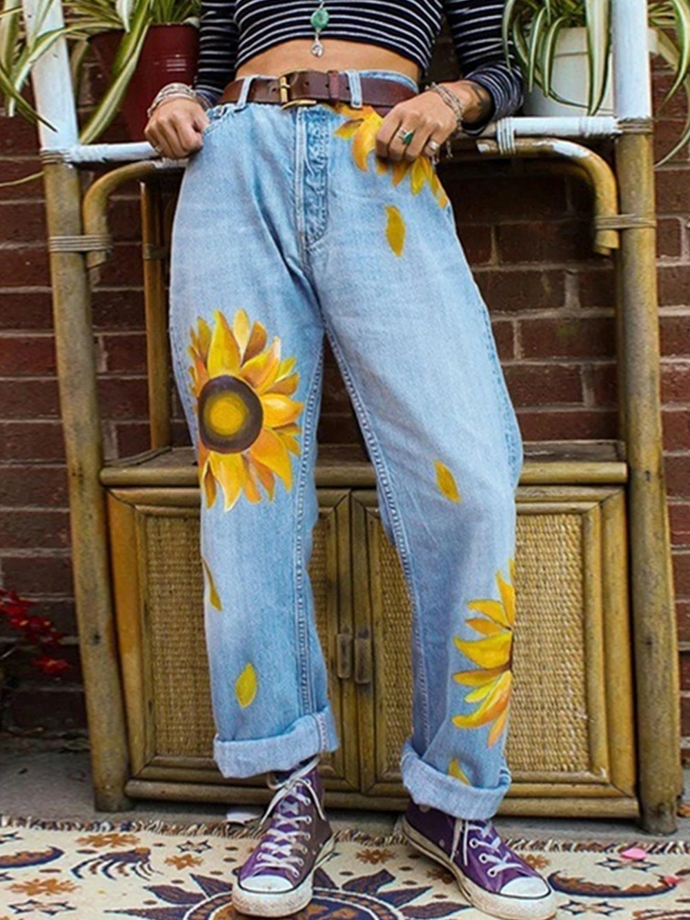 SunflowerJeansForWomenJeansLoosePant2022AutumnWinterLadies