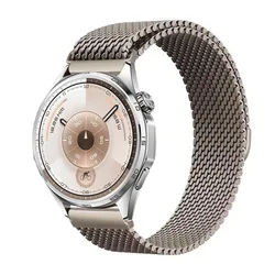 Milanese Steel Magnetic Bracelet Strap - 22/20/18mm - Width 20mm (Titanium color)