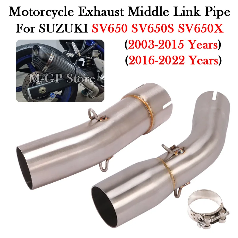 

Slip On For SUZUKI SV650 SV650X SV650S 2003 - 2020 2021 2022 Motorcycle 51MM Exhaust Modify Escape Moto Muffler Middle Link Pipe