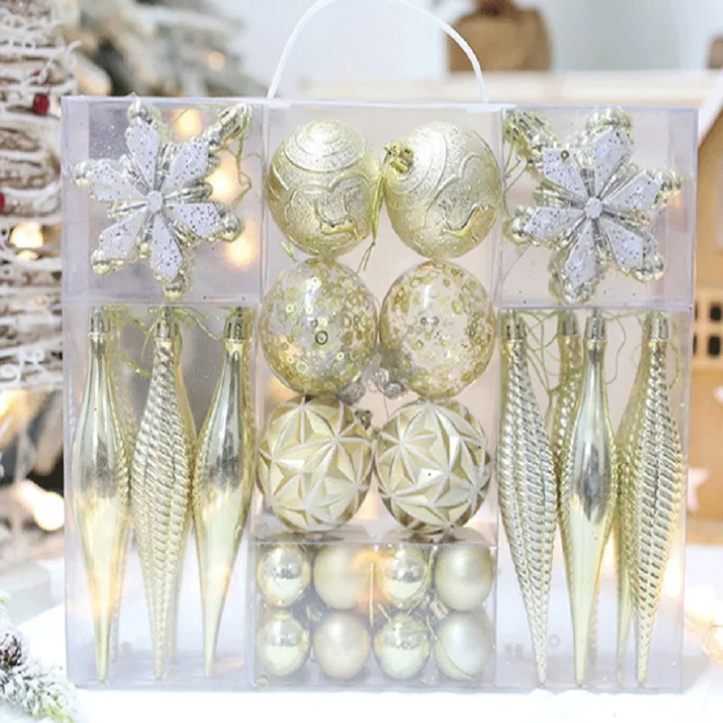 

40pcs Christmas New Special-Shaped Electroplated Ball Christmas Ball Hanging Ornaments Christmas Decorations 2024