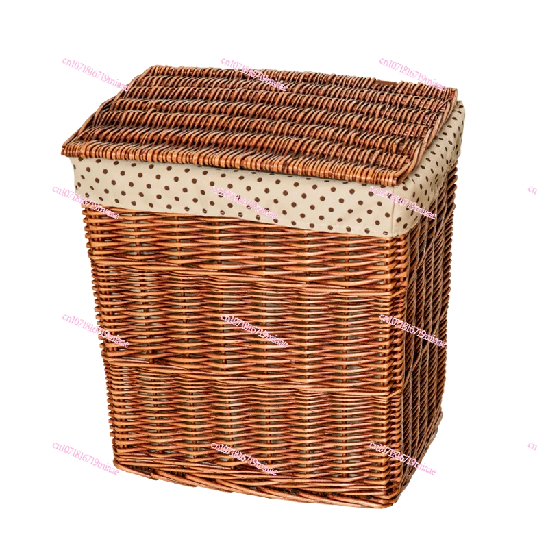 

Плетеная корзина для белья из ротанга, корзина для хранения Золотой ивы, ведро для грязной одежды с крышкой, большая