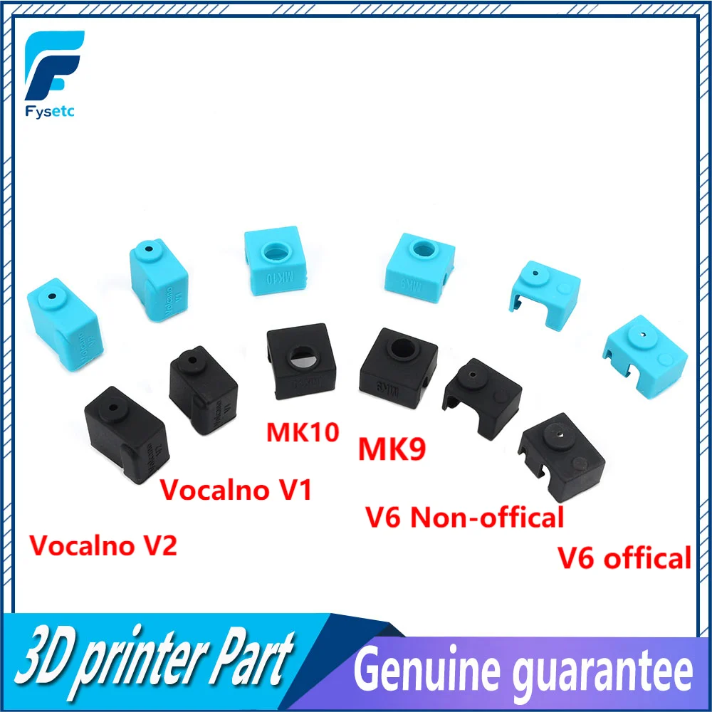

2 шт., силиконовые чехлы для 3D-принтера E3D V6 PT100 MK7 MK8 MK9 MK10 Volcano 1,75/3,0 мм