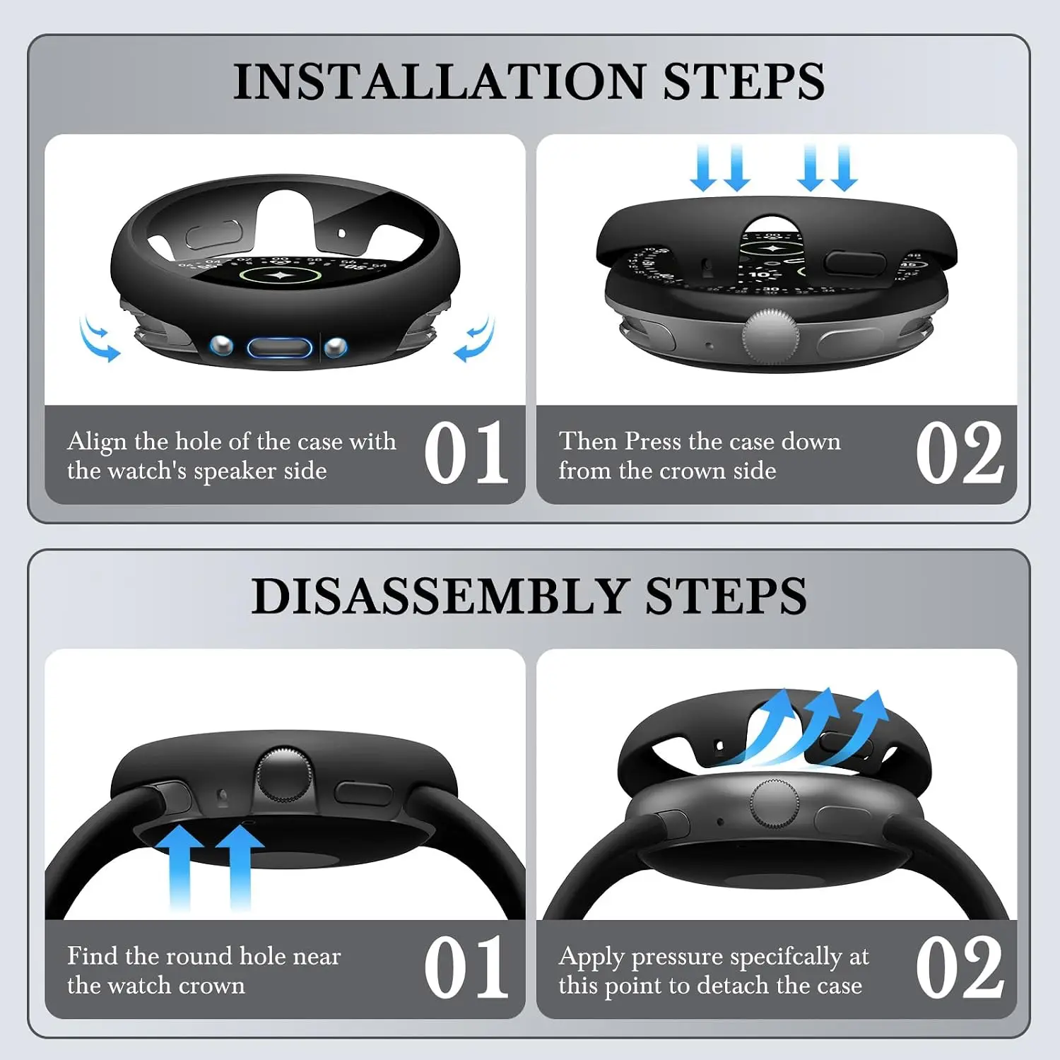 Premium Tempered Glass Screen Protector with PC Case for Watches - Anti-Scratch and Durable Finish