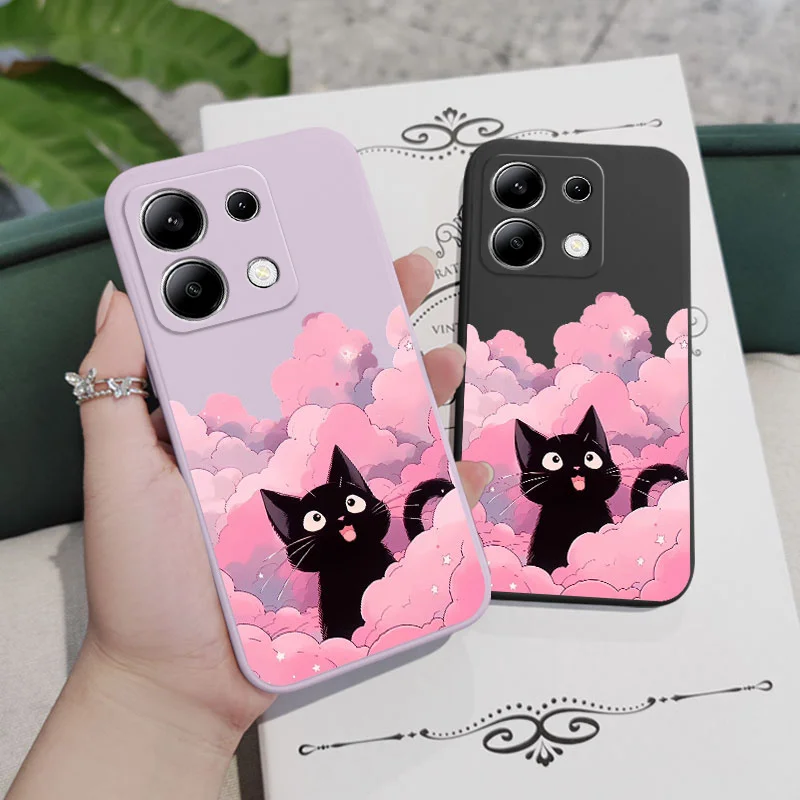 Cloud Cat Liquid Silicone Phone Case – Soft, Durable Cover with Adorable Design