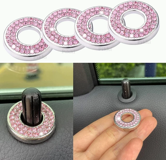 Pink Red Bling Inner Car Door Lock Shiny Sparkles Auto Car Door