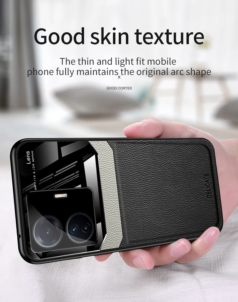 KEYSION Fashion Schutzhülle für VIVO T1 5G T1 Pro 5G India S15E, Leder, Glas, Silikon, Handyrückseite für IQOO Z6, stoßfest _voghion.com