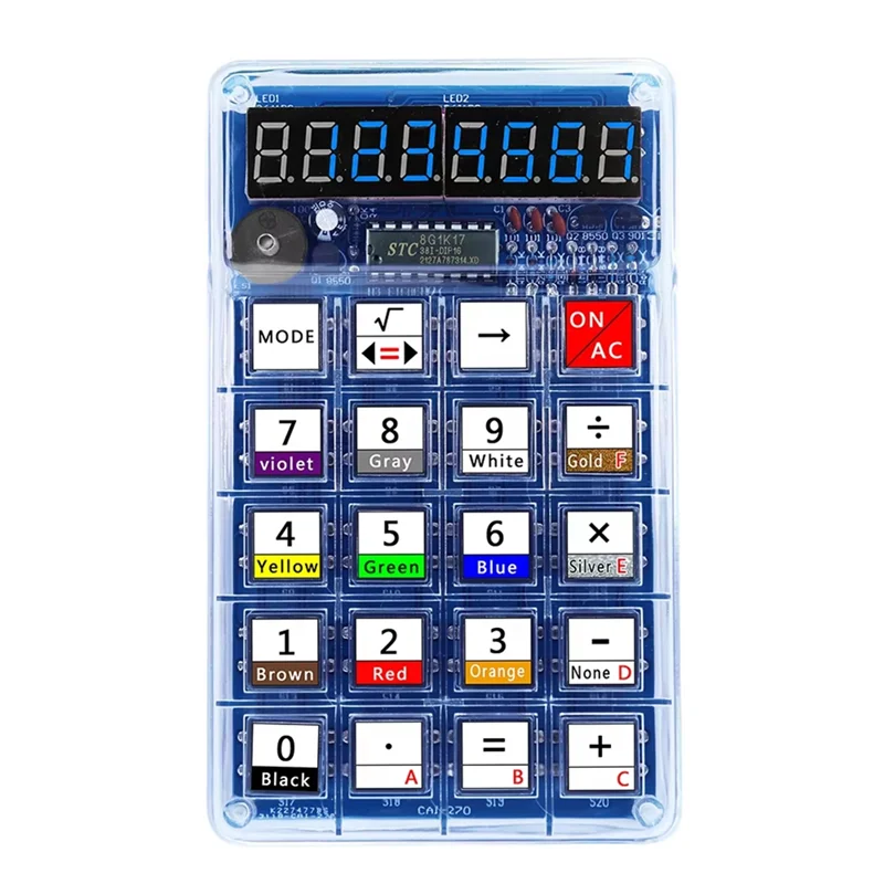 A73E-DIY Electronic Kits LED Digital Tube Calculators 51 Microcontroller Control Resistance Conversion Soldering Projects