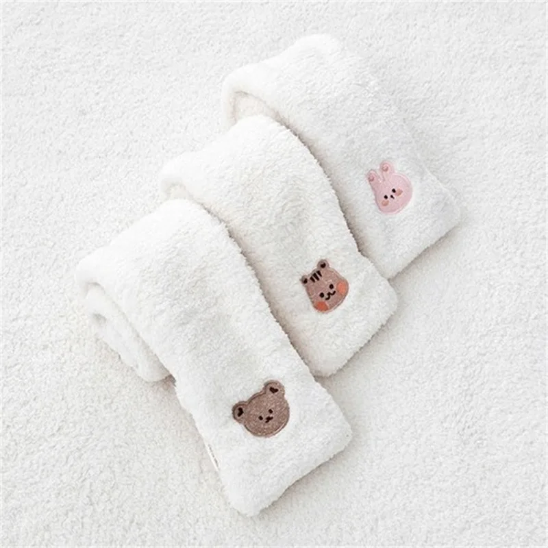 Cute Plush Baby Scarf Children's Scarves Boys Girls Windproof Warm Clothes Bear Embroidery Infant Babies Accessories