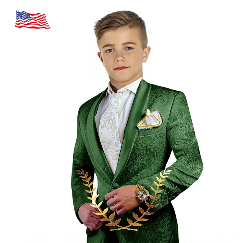 Boys Suits Boys Wedding Suit Italian Design White Smoking Tuxedo Jacket Pants 2-piece Set Kids Terno Suit