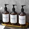 500ml Double/Triple Shampoo Dispenser . Shampoo Body Wash Conditioner Dispenser Bottle Bathroom Waterproof Pre-Labeled Refillable Shampoo Bottle Soap Container