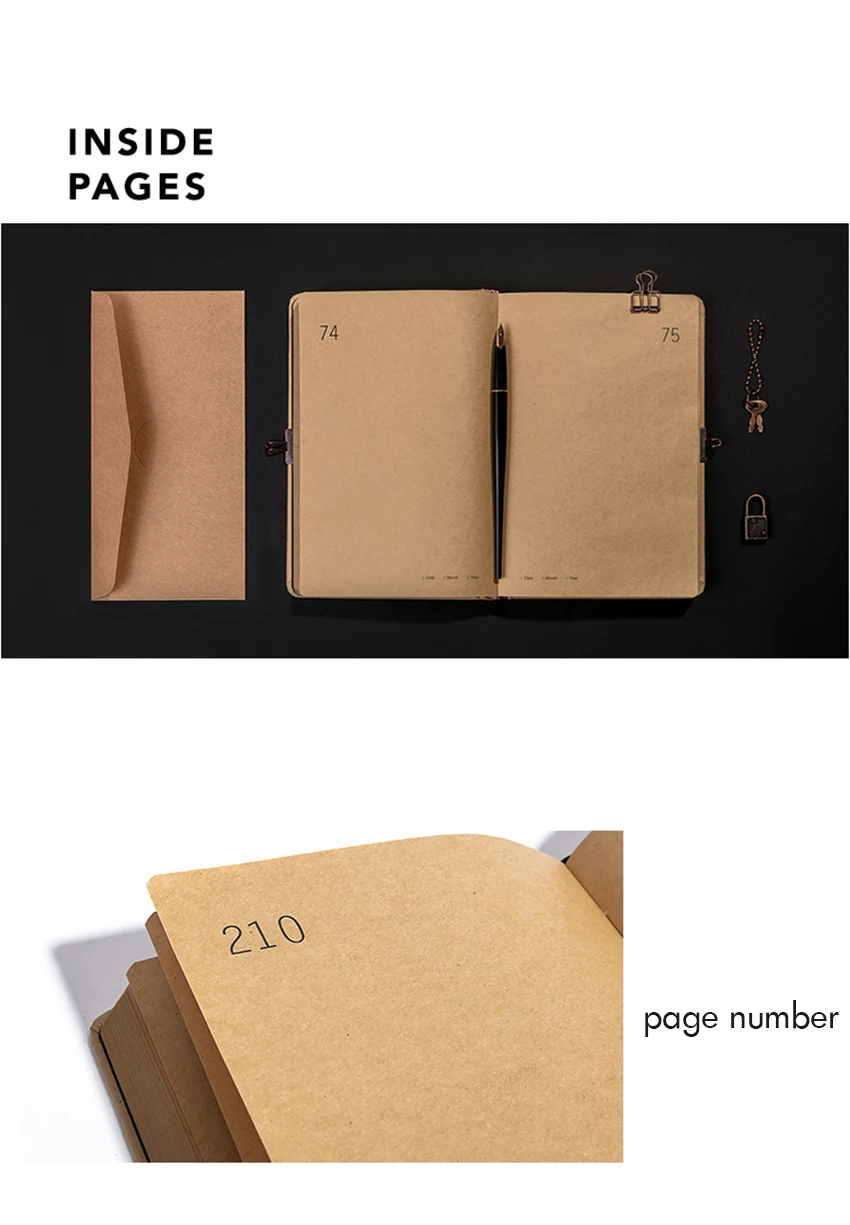 A5 Caderno de Papel Grosso com Bloqueio,