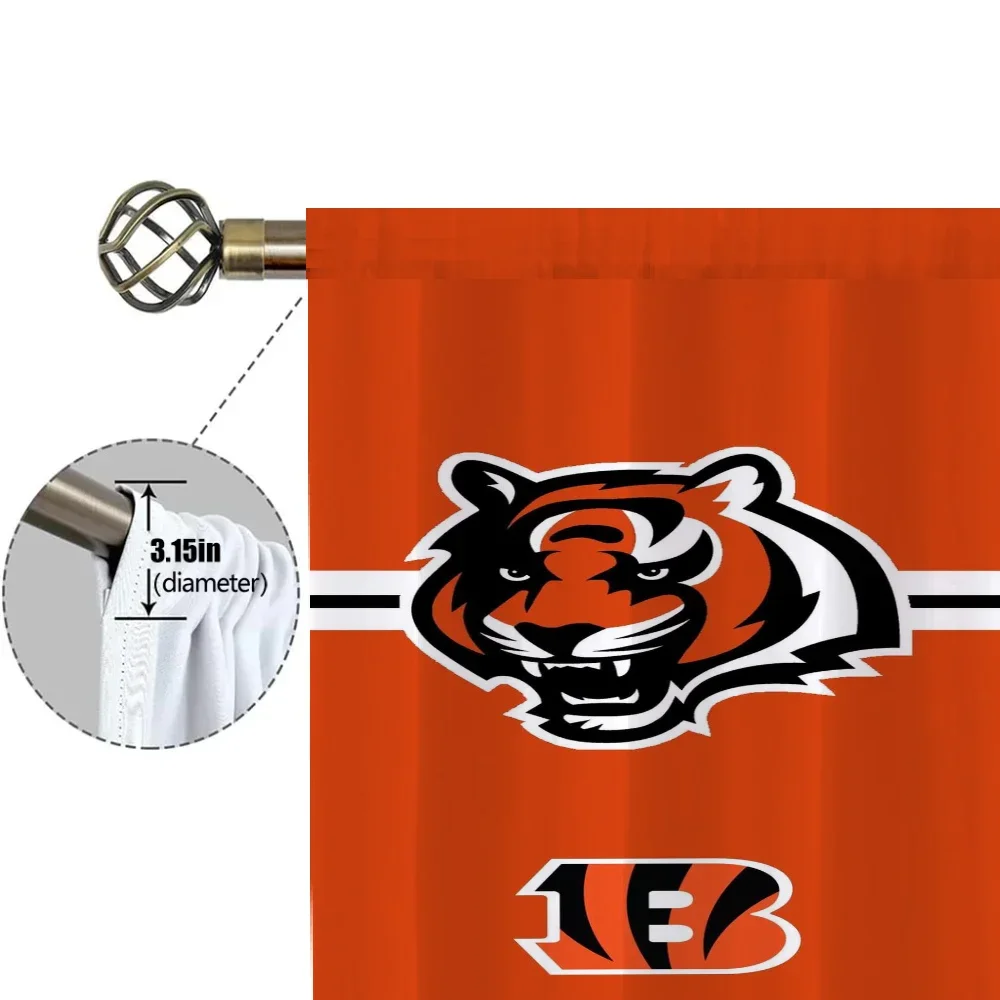 Kitchen Curtains for Living Room 2 Pieces Blackout Curtains Door Curtain C-cincinnati-b-bengals Bedroom Decoration Partition 5