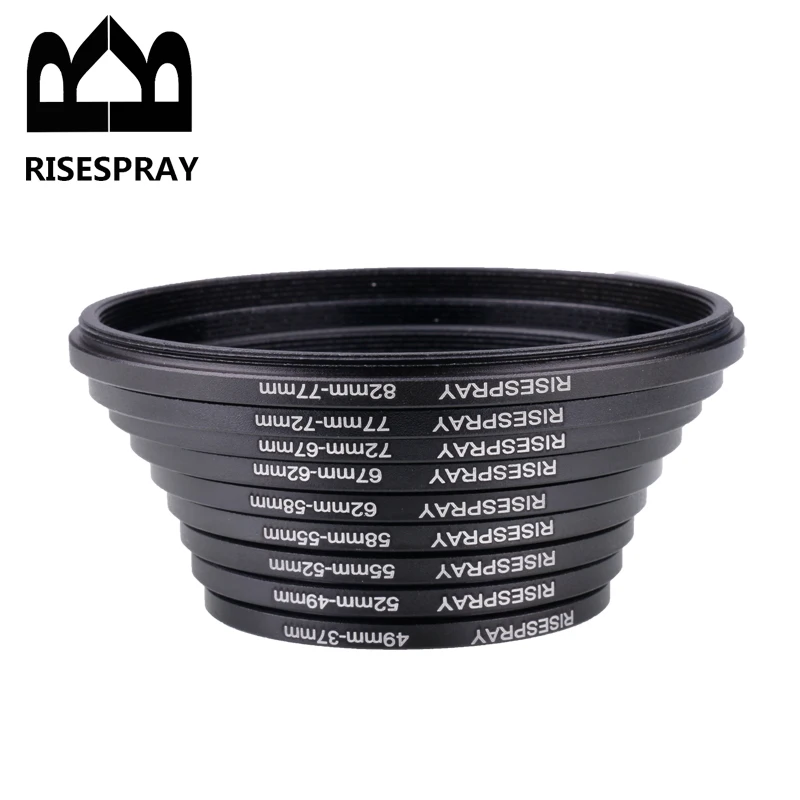 Description Picture 6 of item9 Pcs Camera Lens Filter Step Up & Down Ring Adapter Metal Filter Adapter Ring For All Camera DSLR 37-82 82-37mm Mount Set Kit