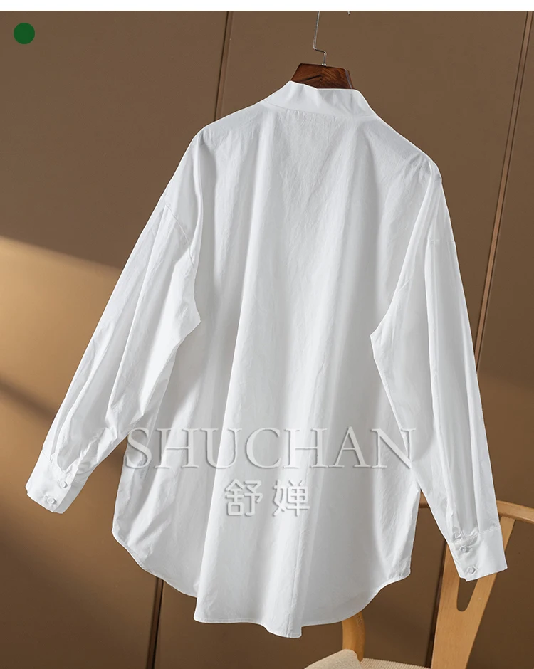 Phoenix Embroidery New 2024 White Shirts for Women Loose 100% Cotton Blusas Mujer De Moda Verano Elegantes