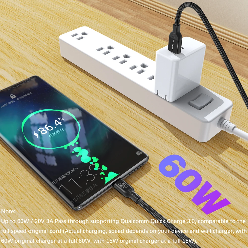 UGOURD USB 3.2 3.1 Gen2 10Gbps USB-A-유형 C 케이블 USB-C 데이터 전송 케이블 USB 허브 SSD 박스용 60W 고속 충전 코드