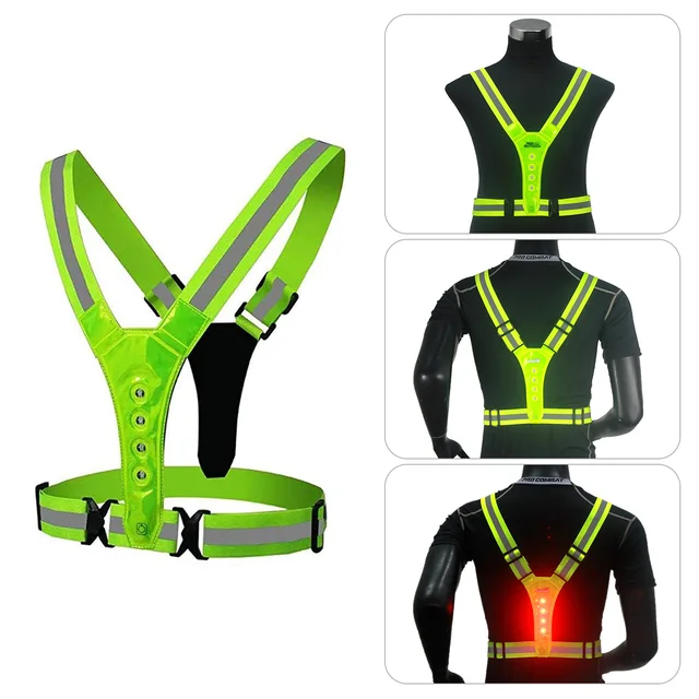 Gilet de course réfléchissant, équipement de sécurité, visibilité, nuit,  Jogging, cyclisme, vestes lumineuses, bracelets hauts, marche - AliExpress