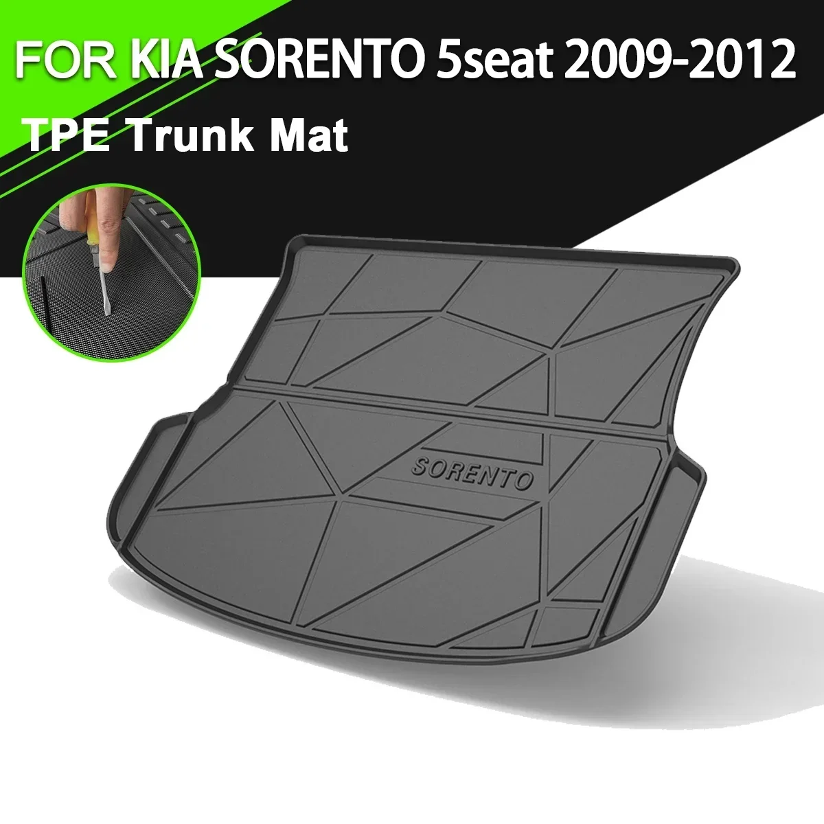 

5-местный коврик из ТПЭ для заднего багажника автомобиля KIA SORENTO 2009-2012, водонепроницаемые Нескользящие резиновые аксессуары для грузового салона