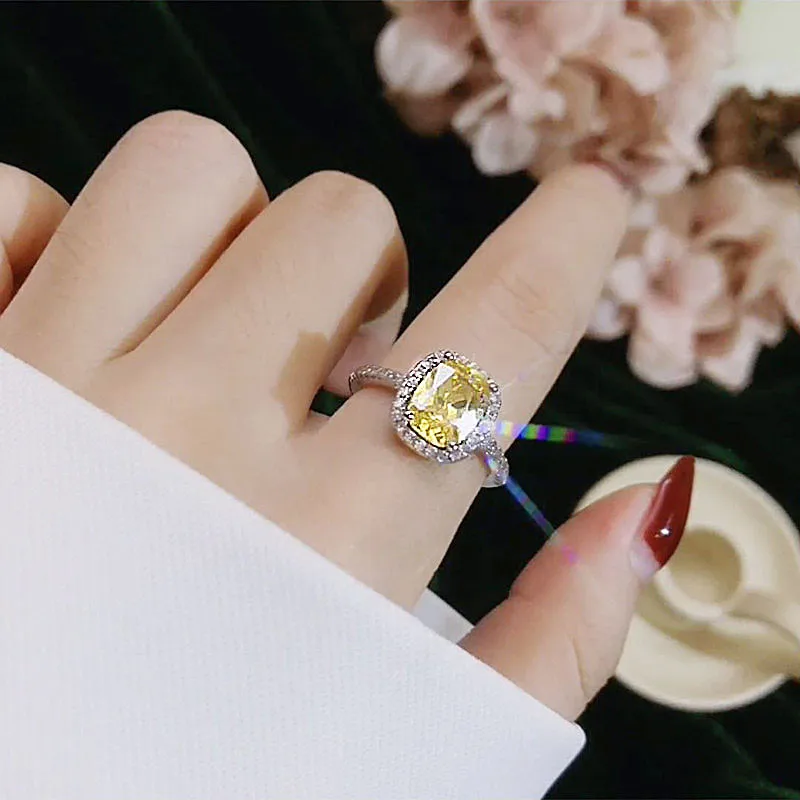Women Rings Bridal Wedding Engagement White Gold Color CC595