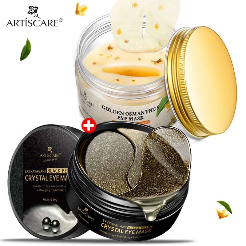 Collagen Eye Mask ARTISCARE Gold Osmanthus + Black Pearl Crystal Eye Patches Improve Dark Circles Wrinkles Eye Bag Sleeping