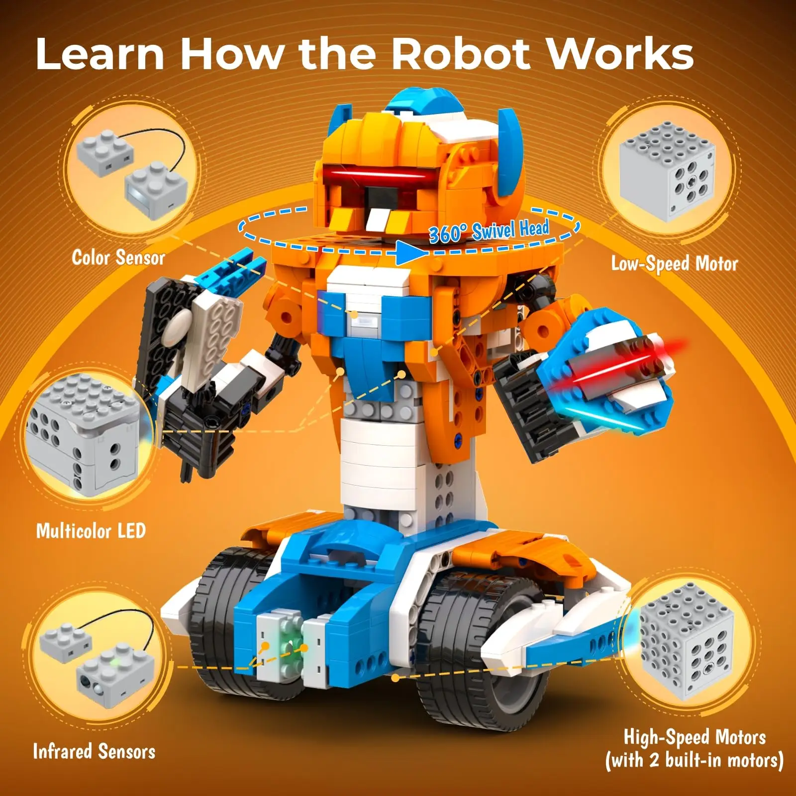 Kit di Costruzione Robot Apitor X 12-in-1, Set Educativo STEM di Robotica e Codifica, Regalo di Compleanno per Bambini 8-12 Anni, Giocattoli con Controllo Remoto tramite App - immagine 4
