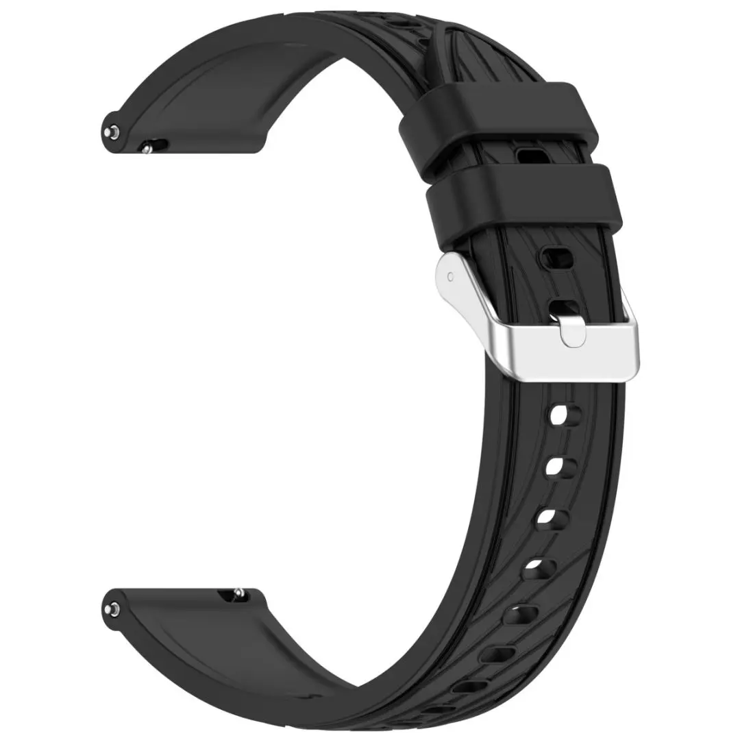 Engraved Stripes Silicone Watch Strap Band