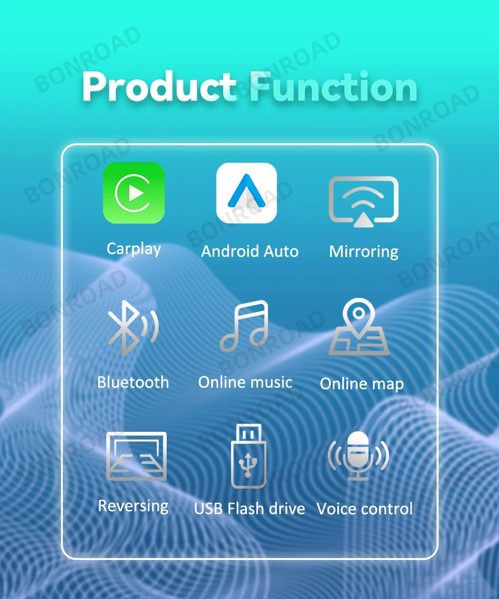 Bonroad 10,25'' Autoradio-Player Multimedia-Bildschirm für Audi A4 A5 2009-2016 Wireless CarPlay Android Auto Airplay AutoLink GPS – Detail 9