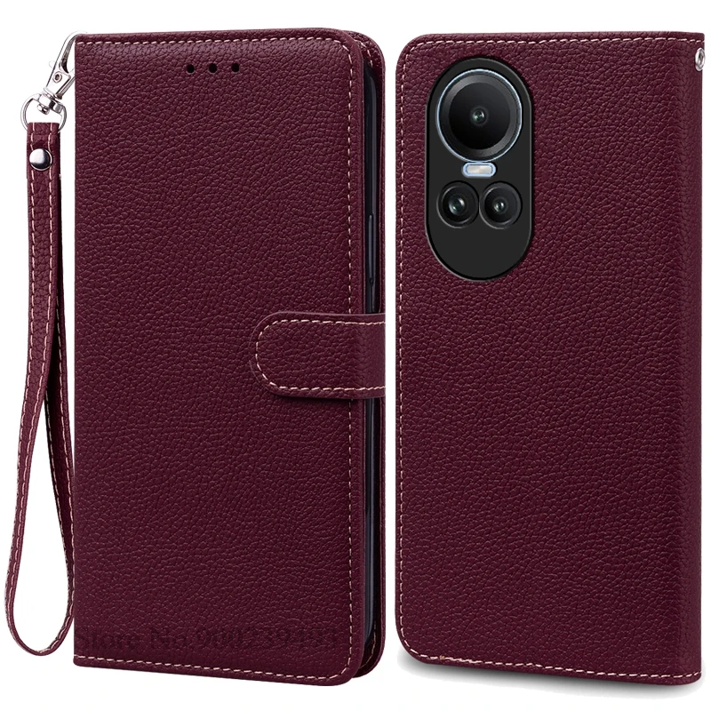 Leather Wallet Flip Case for OPPO Reno 10 Series 5G - Elegant Phone Cover & Card Holder