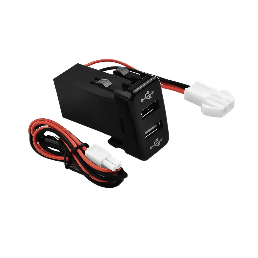 

1pc Car Dual USB 2-Port Phone Charger For Toyota 4 Runner Prado 120 Series Land-Cruiser 75 76 78 79 Series 100 Series