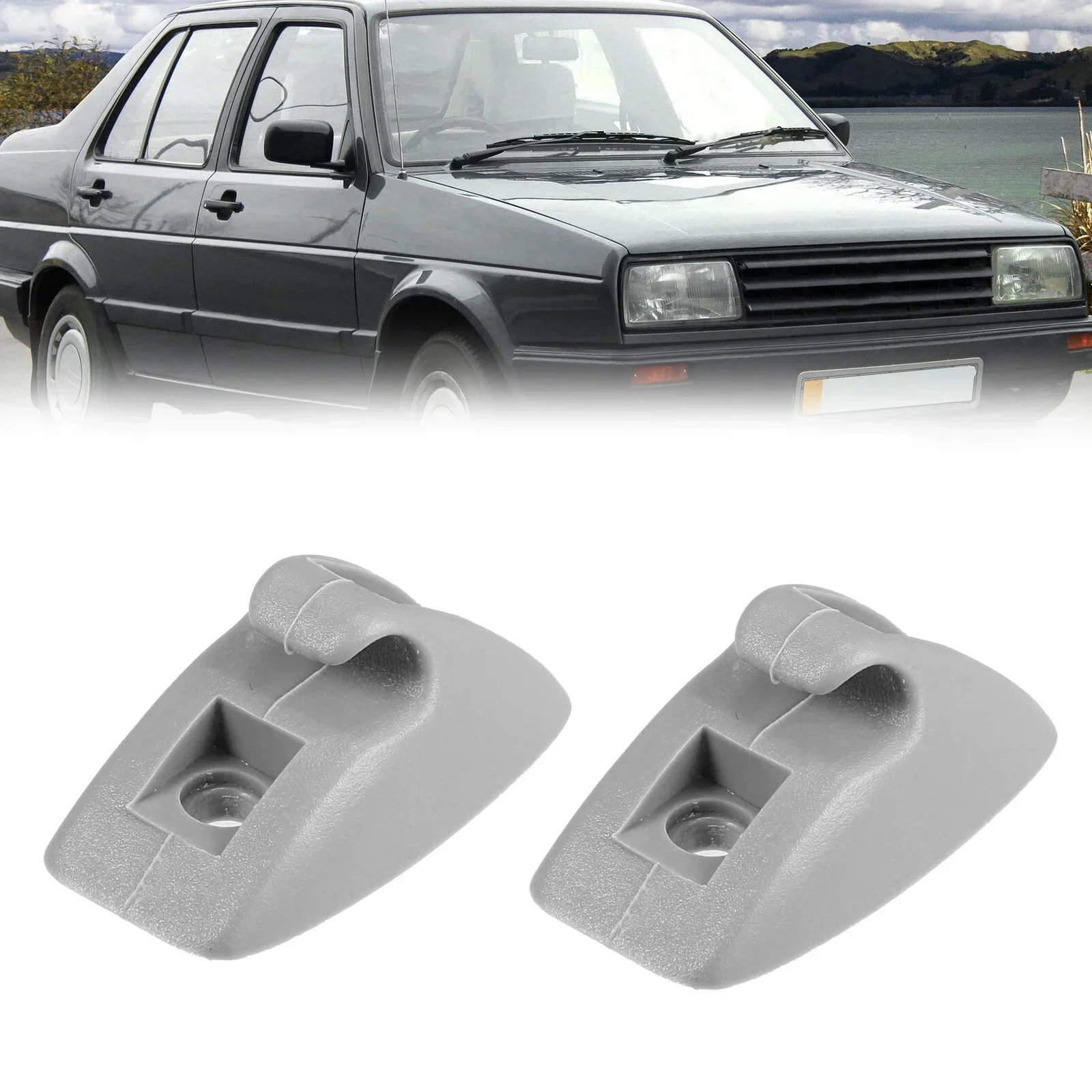 Car Sun Visor Support Clip Retainer Hanger 2pcs For MK1 Gray 191857559 Sunshade Replacement Clips Light Shield Bracket Clip