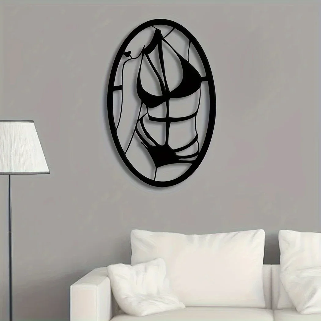 

CIFBUY Deco Sexy Woman Wall Art Sign Cool Sexy Lady Metal Wall Ornament Decor Minimalist Wall Art Hanging Decor Office Home Dec