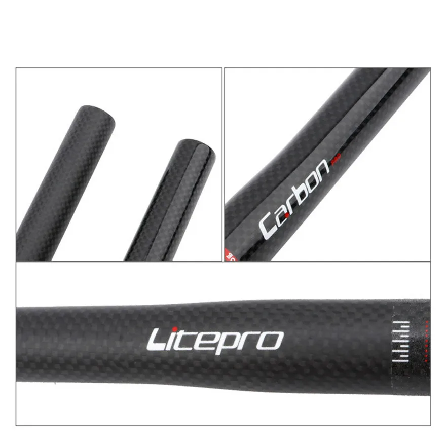 Bicycle Handlebar Litepro Folding Bike Full Straight 25.4x540 580mm Carbon Fiber Horizontal Handle Bar bicycle handlebar