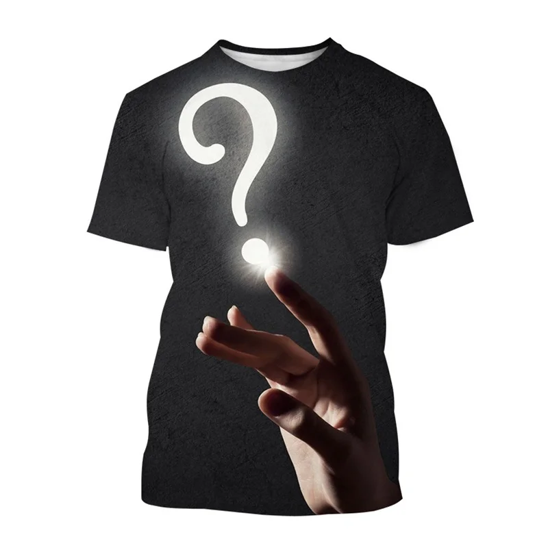 

Art Question Mark 3d Printed T-Shirt For Men Hot Sale Short-sleeved Women Funny Casual Harajuku Streetwear T Shirt Tops Tees