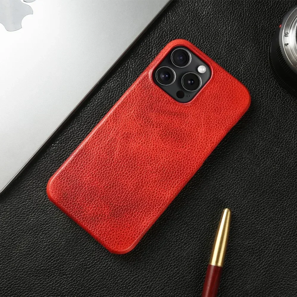 Durable Genuine Leather Shockproof Mobile Phone Cover and Back Protector