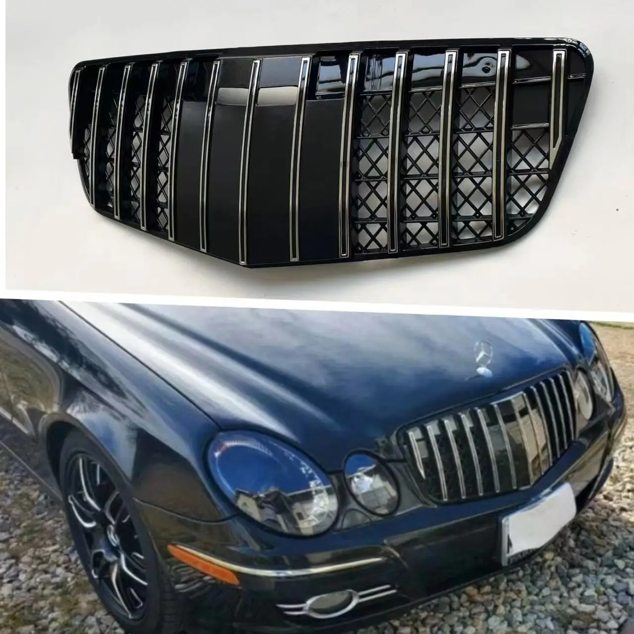 

For 2006-2008 E-class W211 Facelift Gt Vertical Bar Grille Replacement Of The Original Car