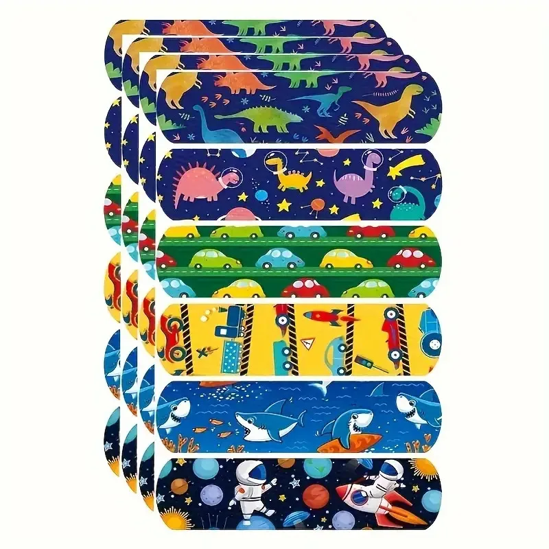 24/60pcs Vibrant Cartoon Bandages Patches - Waterproof, Self-Adhesive, Breathable Wound Plaster in 6 Cute Styles, Colorful, Fun
