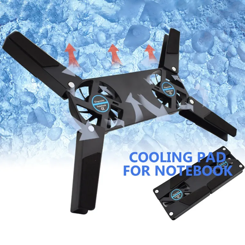 2 Fan Air-cooling Cooler Bracket Laptop Pad USB Powered Cooling For Universal 7 15" Notebook Stand_voghion.com