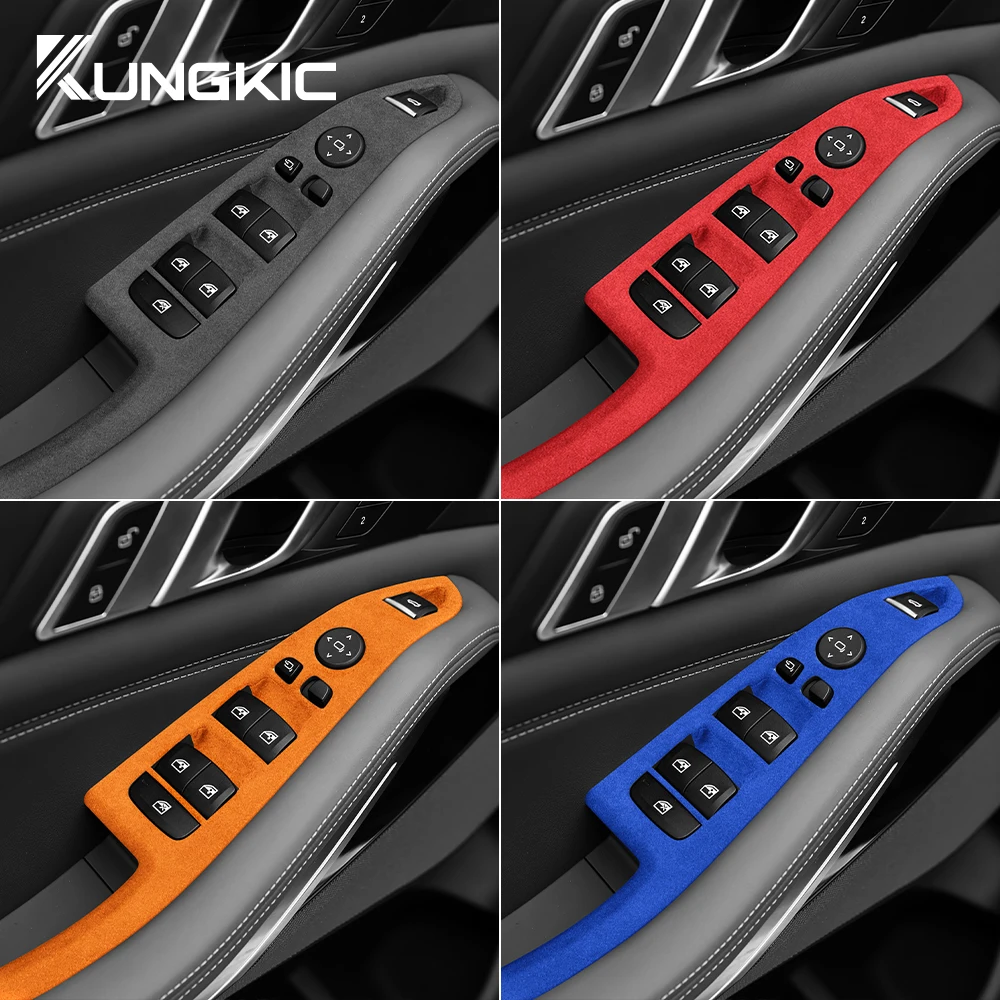 

Italy Super Suede Car Window Lifter Switch Control Frame For BMW X5 G05 2019 2020 2021 2022 2023 Decor Cover Trim Accessories