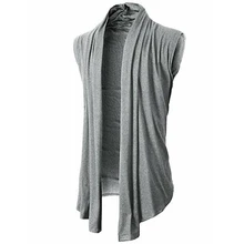  Spring Summer Men Sleeveless Jacket Street Fashion Knitted Vest Cardigan Punk Hip Hop Waistcoat For Man 