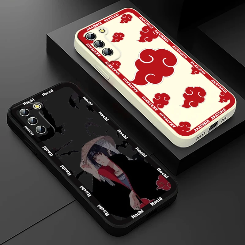 Naruto Akatsuki Capa de Telefone Nuvem Para Samsung Galaxy S23 S22 S21 S20  Ultra Plus FE S10 4G S10E Note 20 10 Plus Com Tampa De Cordão - AliExpress