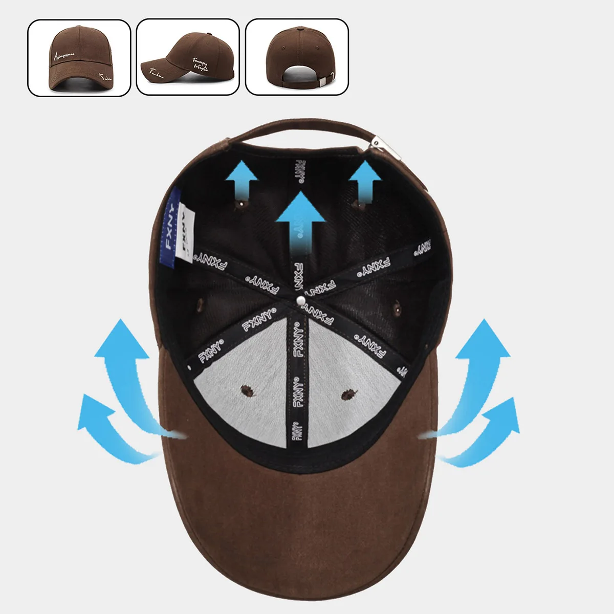 Deep Top Big Head Baseball Cap for Women 2025 New Style Face-Showing Small Enlarged Wide Brim Duck Tongue Hat Summer Sun Protection Hat Embroidered Letters Fashionable Men