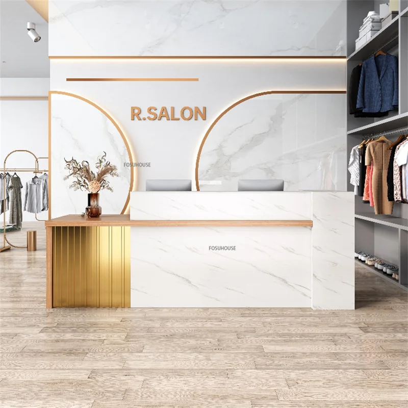 Modern Reception Desk Company Front Desk Contemporary Furniture Simple Commercial Beauty Salon Clothing Store Cashier Table