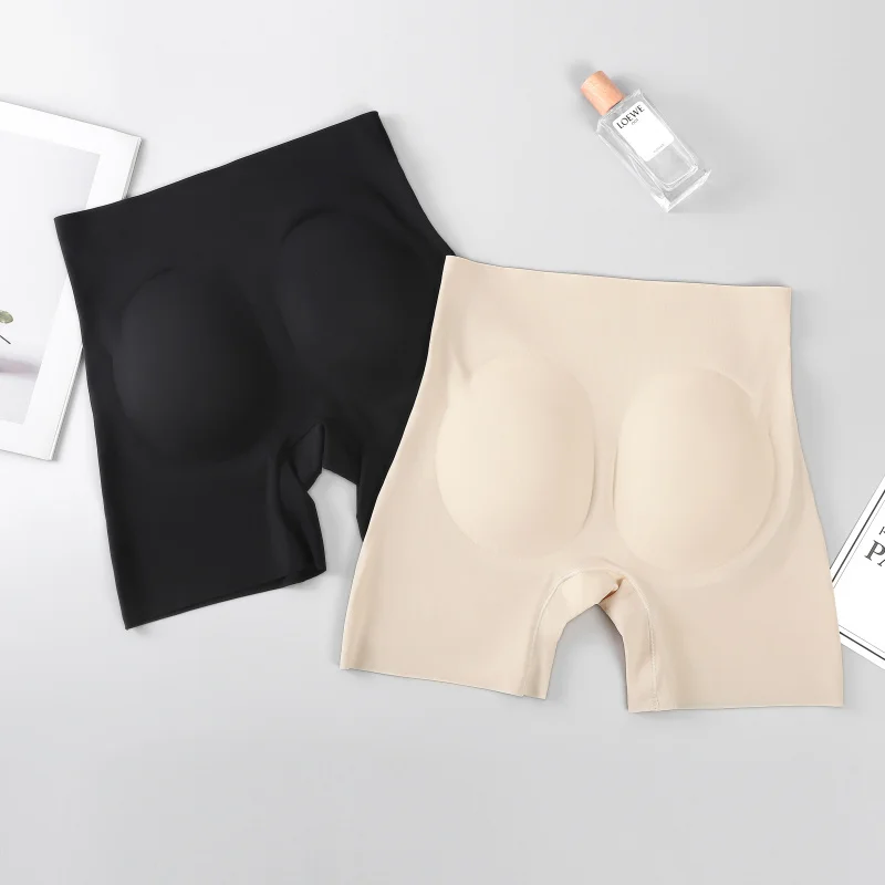 Ice Silk Fake Butt Lift Protective Shorts Seamless Woman Boxer Plus Size Shorts Panties Underwear for Women Safety Short Pants