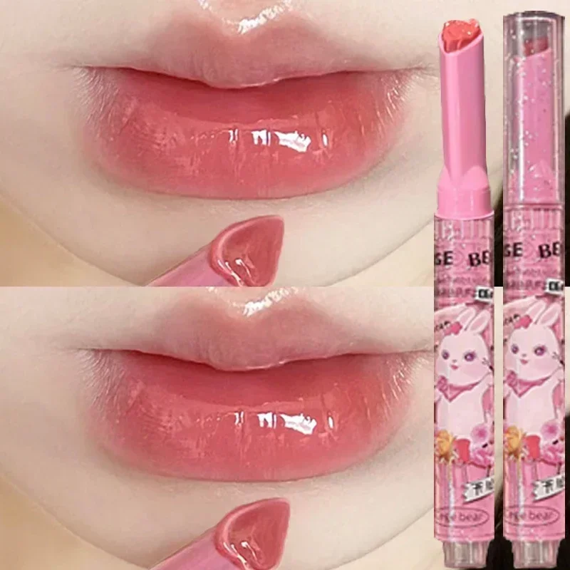 

Love Heart Jelly Lip Glaze Lasting Moisturising Non-stick Cups Lipstick Pen Hydrating Plumping Fade Lips Lines Lip Gloss Makeup