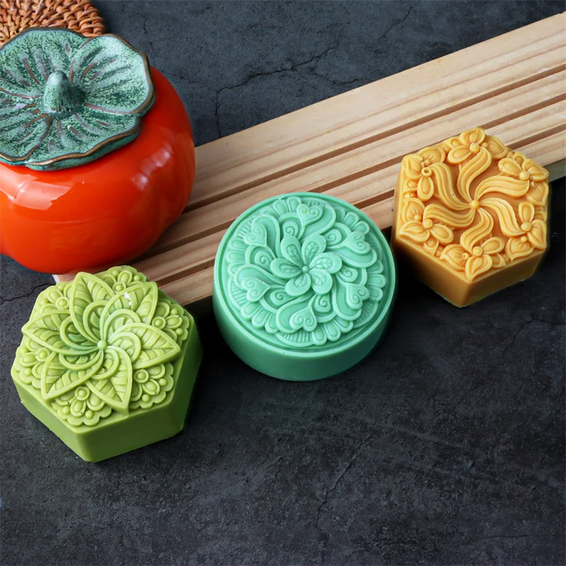 3D Classical Court Totem Style Pattern Silicone Soap Molds DIY Hexagonal Rectangle Natural Soap Mold Handmade Making Resin Craft silicone mold,soap molds