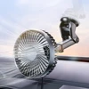 12V/24V Windshield Desk Fan USB Suction Cup Auto Cooler 360 Degree Adjustable Car Dashboard Fan 3 Speeds Mini Car Fan 5